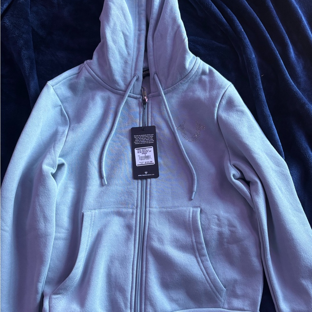 True Religion Light Blue Hoodie Jacket